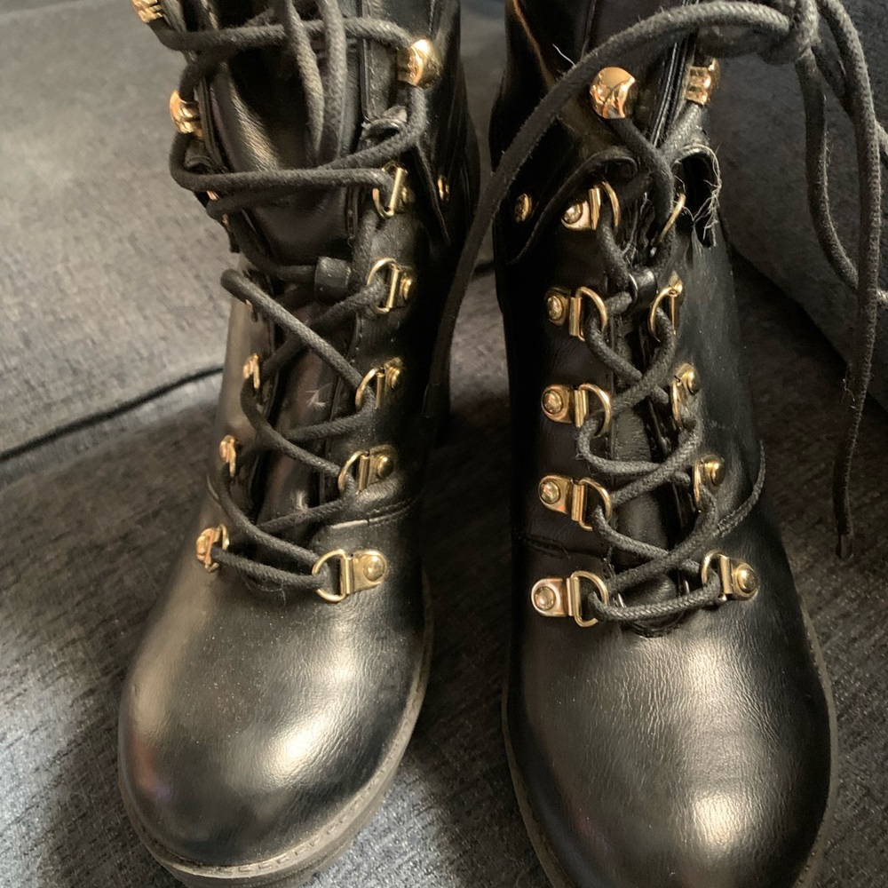 Guess Black Combat Moto Boots